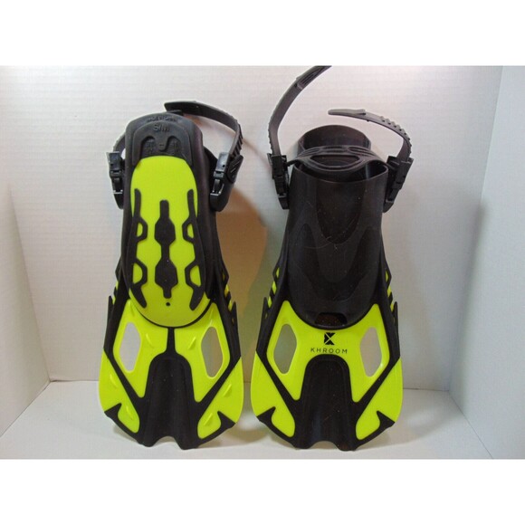 Khroom Swim/Snorkle Flippers Size S/M  (4.5 - 8.5) Adjustable Yellow and Black - Picture 3 of 9